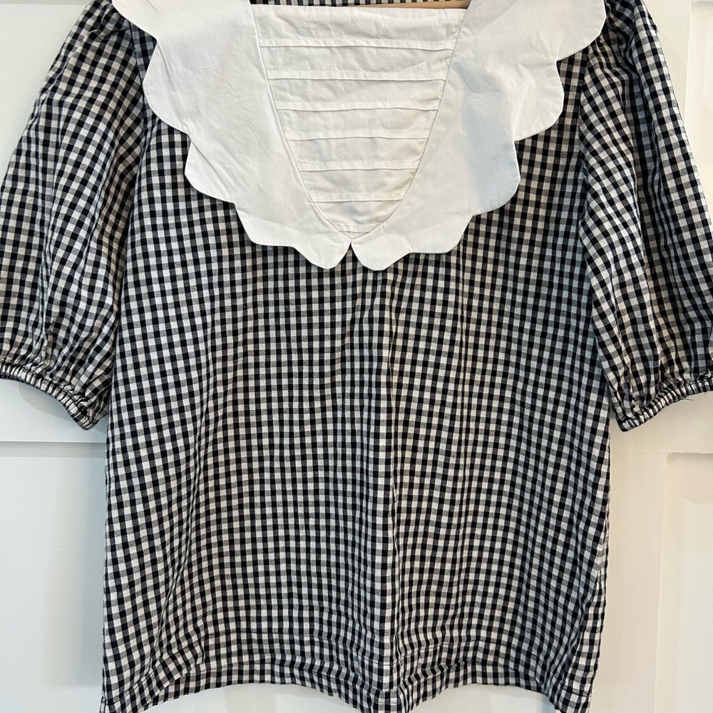 Batsheva Gingham Cotton Blouse - image 2